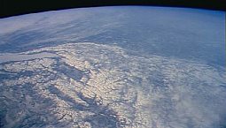 Вид озера Байкал со спутника зимой