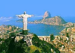 La estatua de Cristo el salvador en Rio de janeiro (Brasilia)